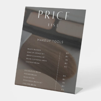 Modern Lash Extension Price List Editable Beauty  Pedestal Sign
