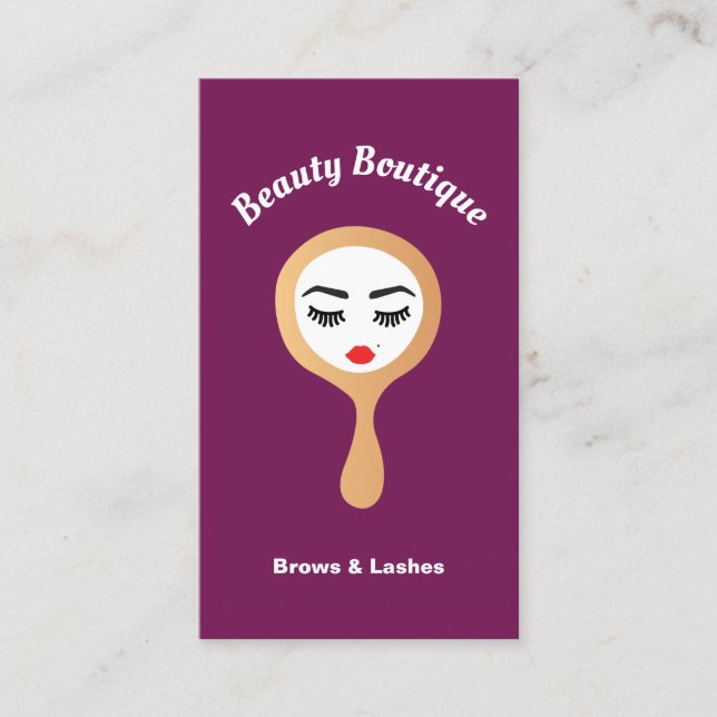 Modern Lash Eyelash Extensions Brows Beauty Salon Business Card (Front)