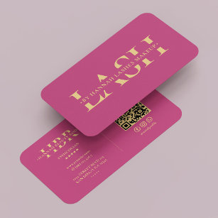 Modern Lashes Makeup Artist Beautician Pink Business Card