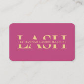 Modern Lashes Makeup Artist Beautician Pink Business Card (Front)
