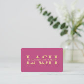 Modern Lashes Makeup Artist Beautician Pink Business Card (Standing Front)