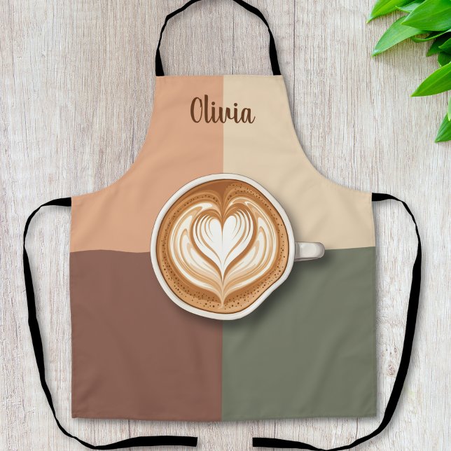 Modern Latte Art Heart  Apron (Creator Uploaded)