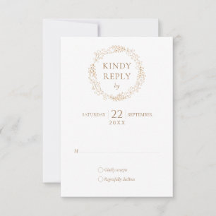Modern Laurel Garland Wedding RSVP Card