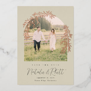 Modern Laurel Leaf Archway Wedding Save the Date F