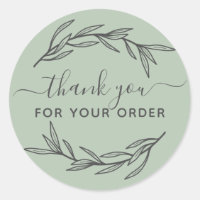 Modern Laurel Leaf Script Thank You