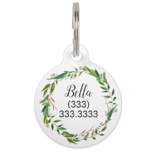 Modern Laurel Wreath Pet Tag