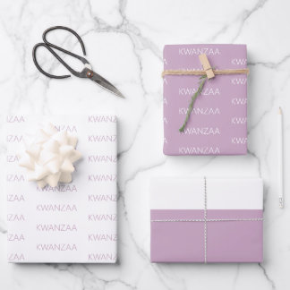 Modern lavender and white Kwanzaa Wrapping Paper Sheet