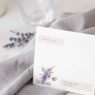 Modern Lavender Eucalyptus Leaves Wedding Napkin