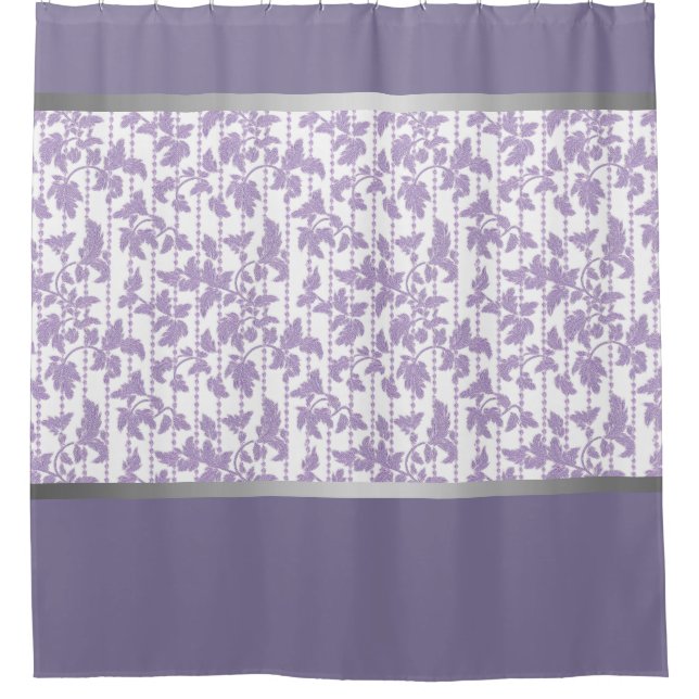 Modern Lavender Floral Abstract  Shower Curtain (Front)