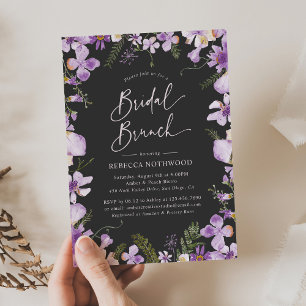 Modern Lavender Floral Bridal Brunch Shower  Invitation