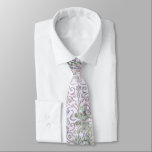 Modern Lavender Floral Damask Watercolor Boho Tie<br><div class="desc">Celebrate spring and summer with this delicate boho inspired floral damask in shades of lavender,  mauve,  and light green neck tie. Perfect for spring and summer weddings. Damask print from Tim Coffey's Flutterby Summer collection featured in this design.</div>