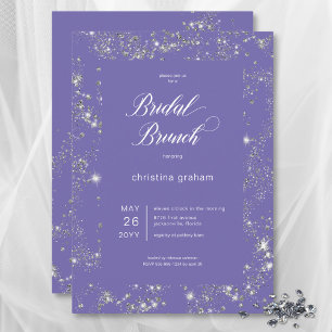 Modern Lavender Glam Diamond Frame Bridal Brunch Invitation