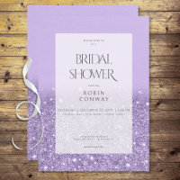 Modern Lavender Glam Glitter Bridal Shower