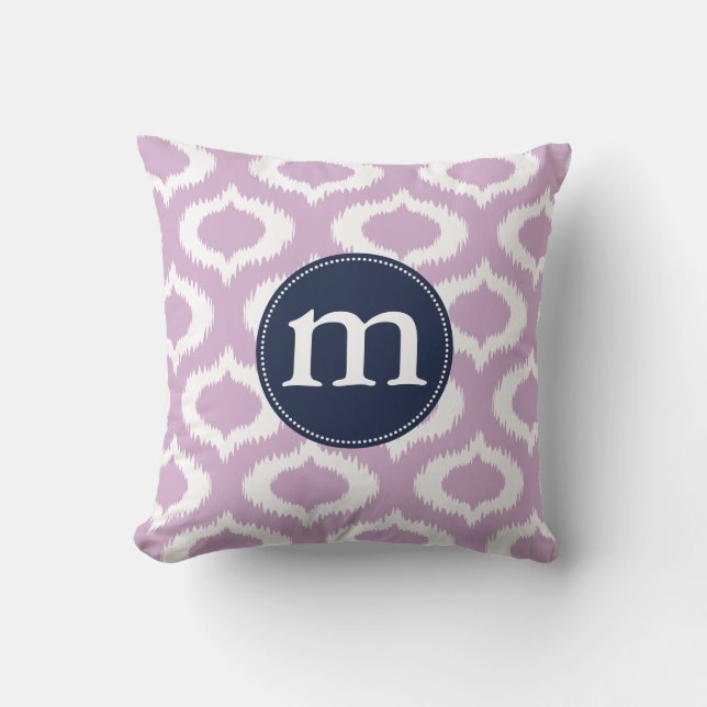 Modern Lavender Ikat Diamonds Personalised Cushion (Front)