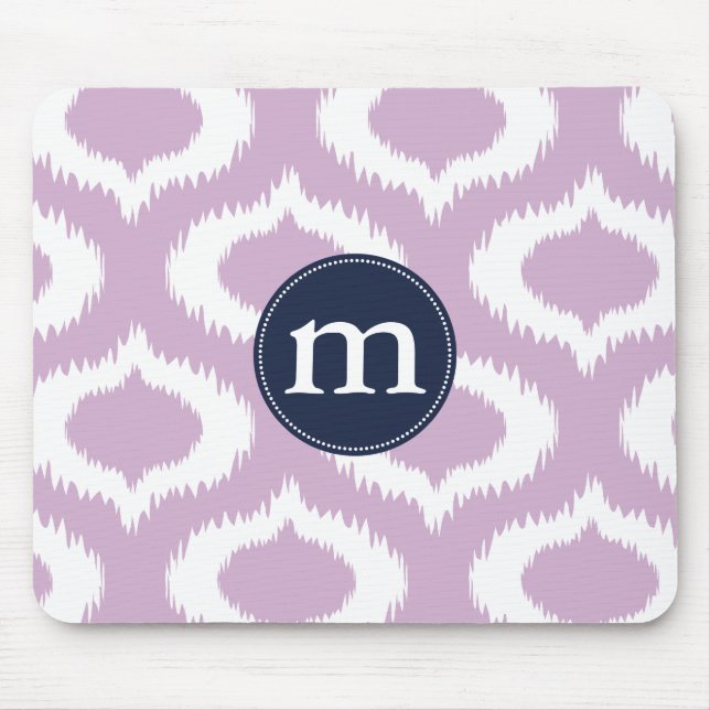 Modern Lavender Ikat Diamonds Personalised Mouse Pad (Front)