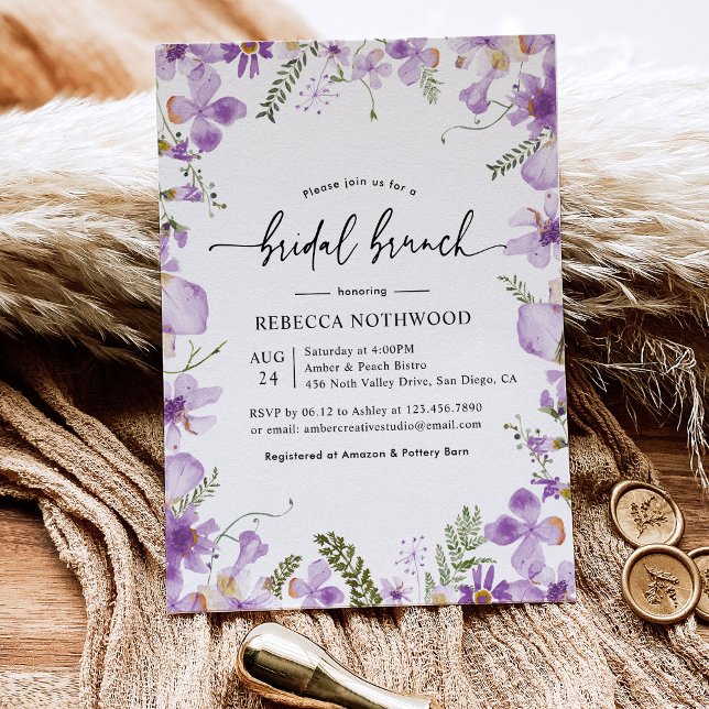 Modern Lavender Lilac Bridal Brunch Invitation  (Creator Uploaded)