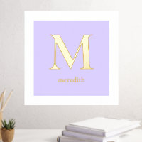 Modern Lavender Monogram Initial Letter