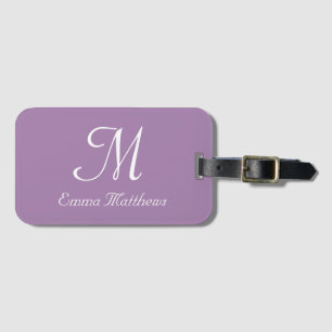Modern Lavender Monogram Name Travel Holiday Luggage Tag