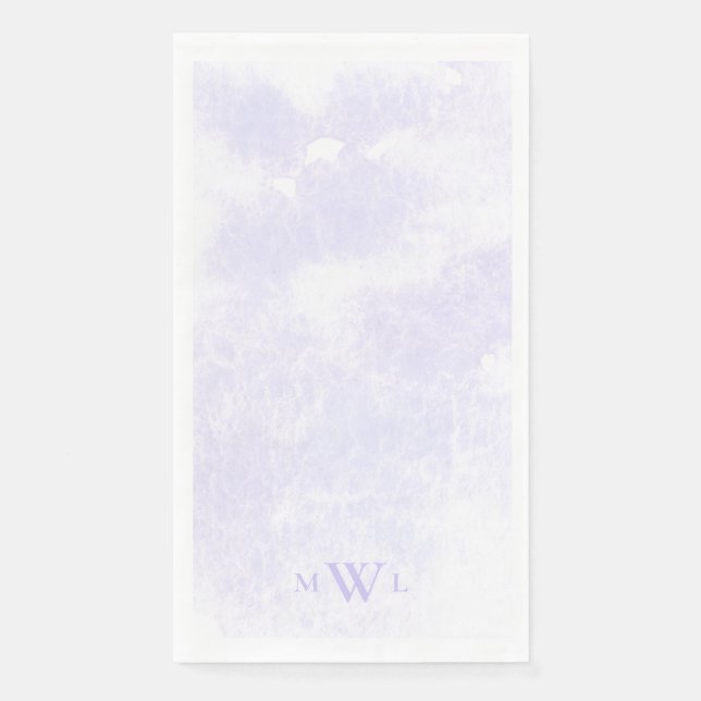 Modern Lavender Monogram Splash Wedding Napkin (Front)