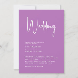Modern Lavender No Parents Wedding Invitation