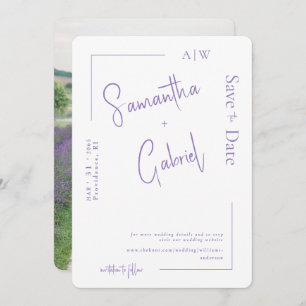 Modern Lavender Photo Wedding Save the Date II