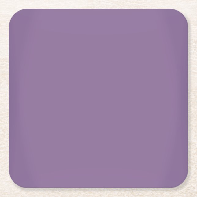 Modern Lavender Purple Customisable Square Paper Coaster (Front)