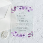Modern Lavender Purple Leaves Wedding  Acrylic Invitations<br><div class="desc">Modern Lavender Purple Leaves Wedding Acrylic Invitations

See matching collection in our Niche and Nest Store</div>