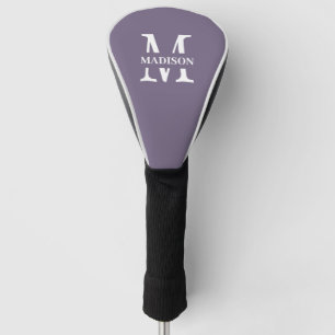 Modern Lavender Purple Minimalist Monogram Name Golf Head Cover