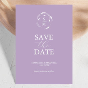 Modern Lavender Save The Date