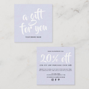 Modern lavender script coupon discount card