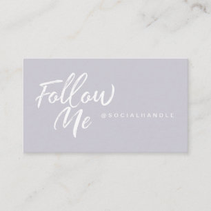 Modern Lavender Social Media Follow Me Photo Business Card