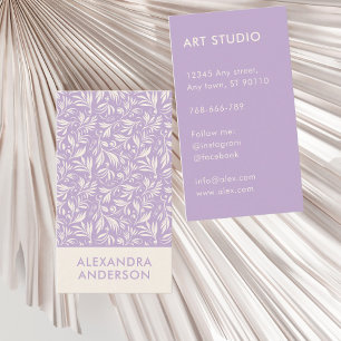 Modern Lavender Swirl Pattern Business Card