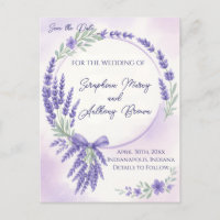 Modern Lavender Typography Save the Date Postcard