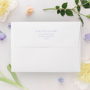 Modern Lavender Typography Wedding Envelope