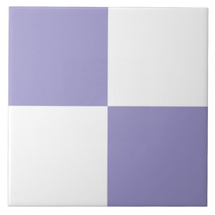 Modern Lavender White Chequered Ceramic Tile