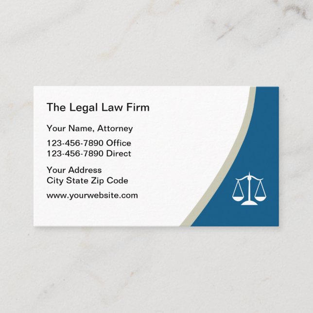 Modern Law Office Attorney At Law Business Card (Front)