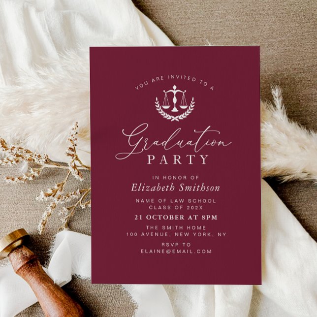 modern law school graduation party invitation (Creator Uploaded)