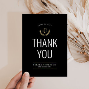 modern law school graduation thank you card