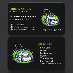 Modern Lawn Care and Maintenance Business Card