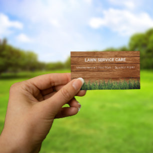 Modern Lawn Care Green Grass Business Card