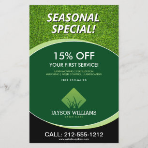Modern Lawn Care/Landscaping Grass Logo Green Flyer