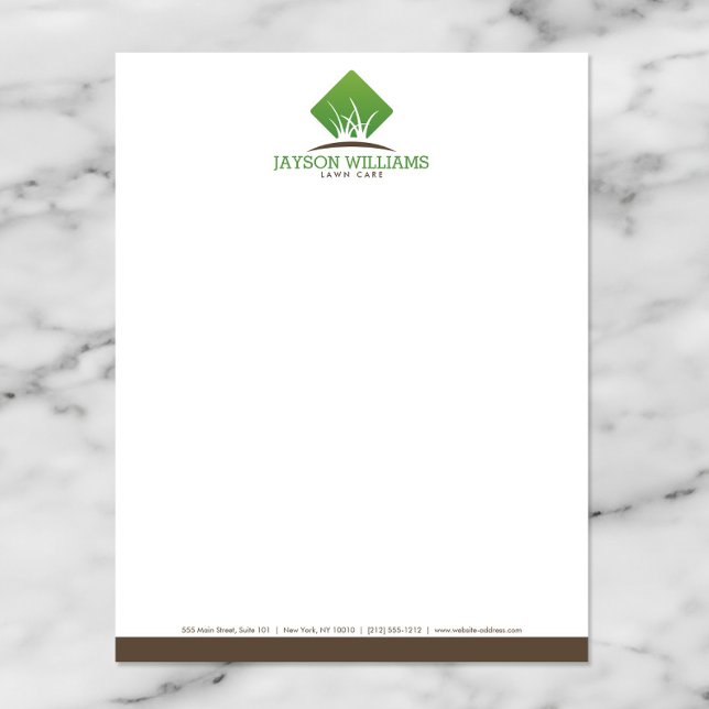 Modern Lawn Care/Landscaping Grass Logo Personalized Letterhead (Creator Uploaded)