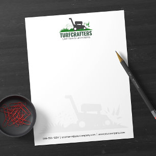 Modern Lawn Care Landscaping Mowing Service Custom Letterhead