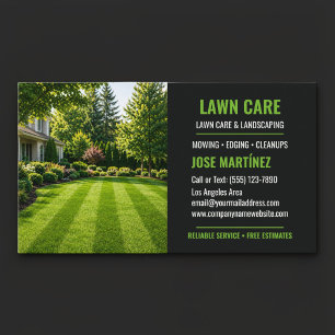 Modern Lawn Care & Landscaping Professional Business Card