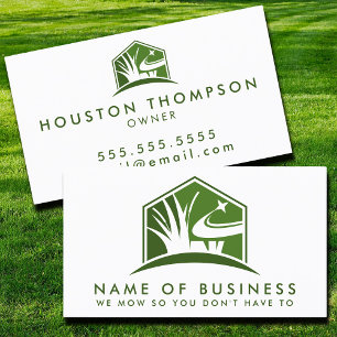 Modern Lawn Care Logo Professional Landscaping Business Card