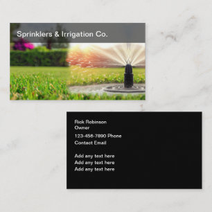 Modern Lawn Irrigation And Sprinklers Business Card