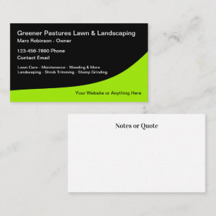 Modern Lawn Landscaper Bold Business Cards