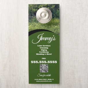 Modern Lawn Services Green Grass Business B Door Hanger