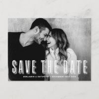 Modern Layered Typography Photo Save the Date