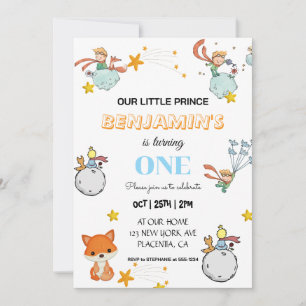 Modern Le Petit Prince Birthday Party Welcome Sign Invitation